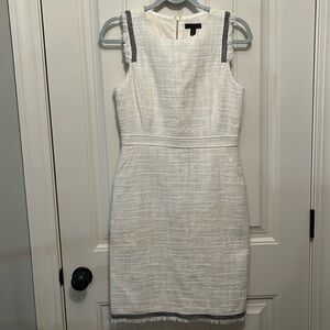 NWT J Crew size 6 cream tweed sleeveless dress
